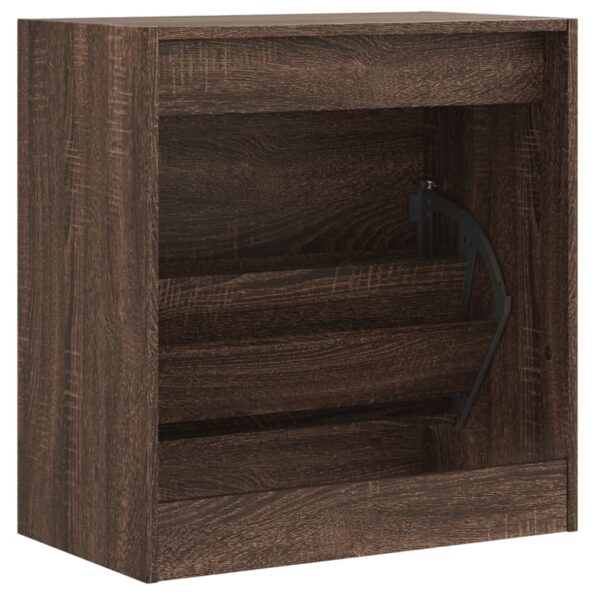 vidaXL Botník hnedý dub 60x34x63,5 cm kompozitné drevo – Obrázok 7