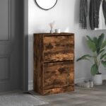 vidaXL Botník dymový dub 60x34x96,5 cm kompozitné drevo – Obrázok 3
