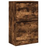 vidaXL Botník dymový dub 60x34x96,5 cm kompozitné drevo – Obrázok 4