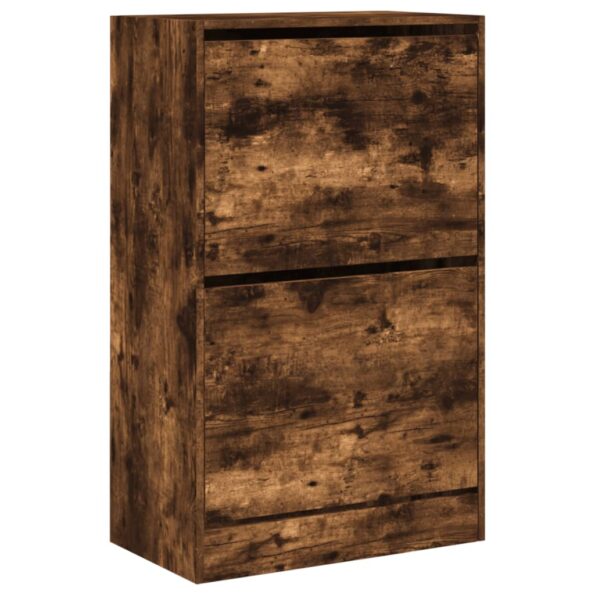 vidaXL Botník dymový dub 60x34x96,5 cm kompozitné drevo – Obrázok 4