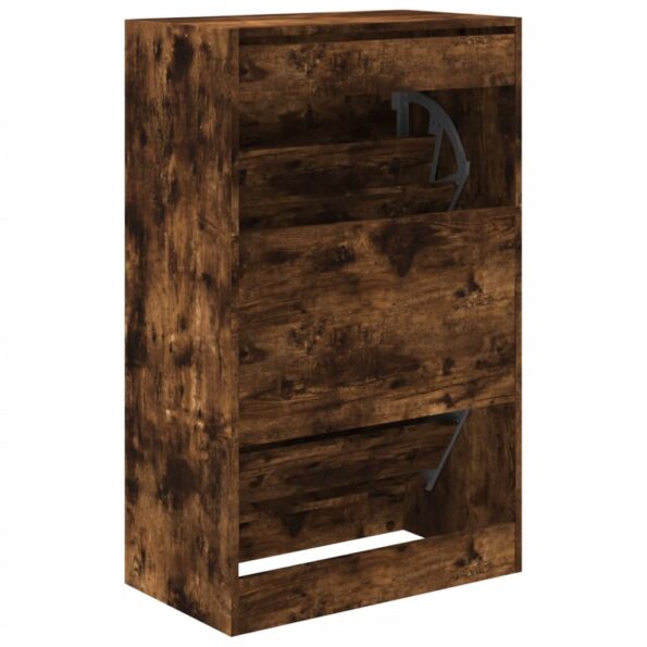 vidaXL Botník dymový dub 60x34x96,5 cm kompozitné drevo – Obrázok 7