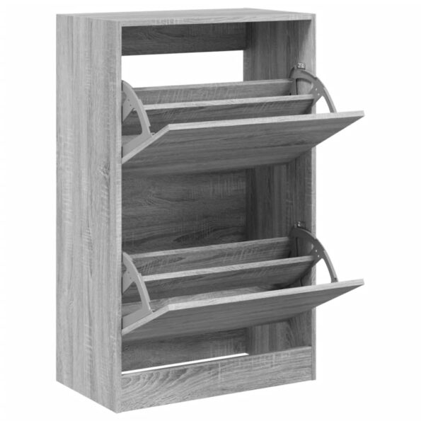 vidaXL Botník sivý sonoma 60x34x96,5 cm kompozitné drevo – Obrázok 2
