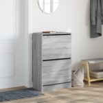 vidaXL Botník sivý sonoma 60x34x96,5 cm kompozitné drevo – Obrázok 3