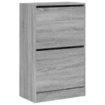 vidaXL Botník sivý sonoma 60x34x96,5 cm kompozitné drevo – Obrázok 4