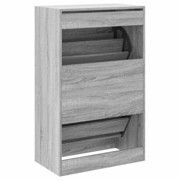 vidaXL Botník sivý sonoma 60x34x96,5 cm kompozitné drevo – Obrázok 7