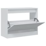 vidaXL Botník biely 80x34x63 cm spracované drevo – Obrázok 2
