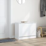vidaXL Botník biely 80x34x63 cm spracované drevo – Obrázok 3