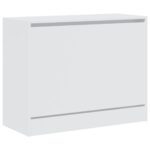 vidaXL Botník biely 80x34x63 cm spracované drevo – Obrázok 4