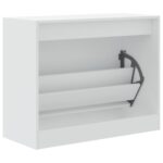 vidaXL Botník biely 80x34x63 cm spracované drevo – Obrázok 7