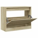 vidaXL Botník dub sonoma 80x34x63 cm spracované drevo – Obrázok 2
