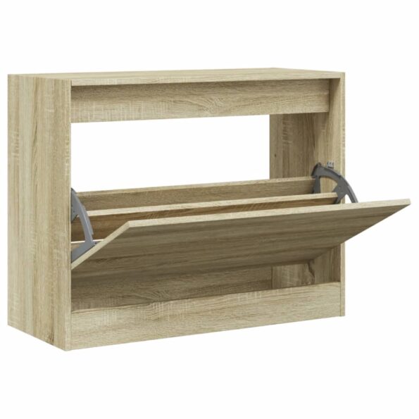 vidaXL Botník dub sonoma 80x34x63 cm spracované drevo – Obrázok 2