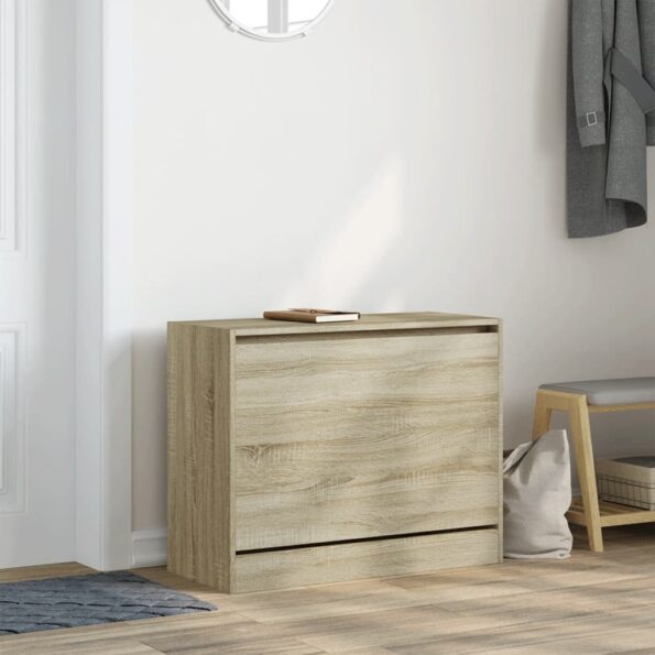 vidaXL Botník dub sonoma 80x34x63 cm spracované drevo – Obrázok 3