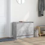 vidaXL Botník betónovo sivý 80x34x63 cm spracované drevo – Obrázok 3