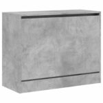 vidaXL Botník betónovo sivý 80x34x63 cm spracované drevo – Obrázok 4