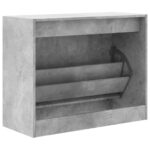 vidaXL Botník betónovo sivý 80x34x63 cm spracované drevo – Obrázok 7