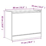 vidaXL Botník dymový dub 80x34x63 cm spracované drevo – Obrázok 9