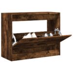 vidaXL Botník dymový dub 80x34x63 cm spracované drevo