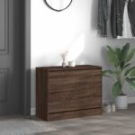 vidaXL Botník hnedý dub 80x34x63 cm spracované drevo – Obrázok 3