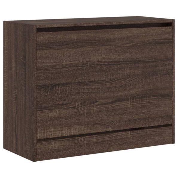 vidaXL Botník hnedý dub 80x34x63 cm spracované drevo – Obrázok 4