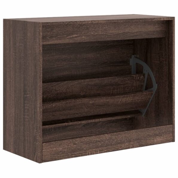 vidaXL Botník hnedý dub 80x34x63 cm spracované drevo – Obrázok 7