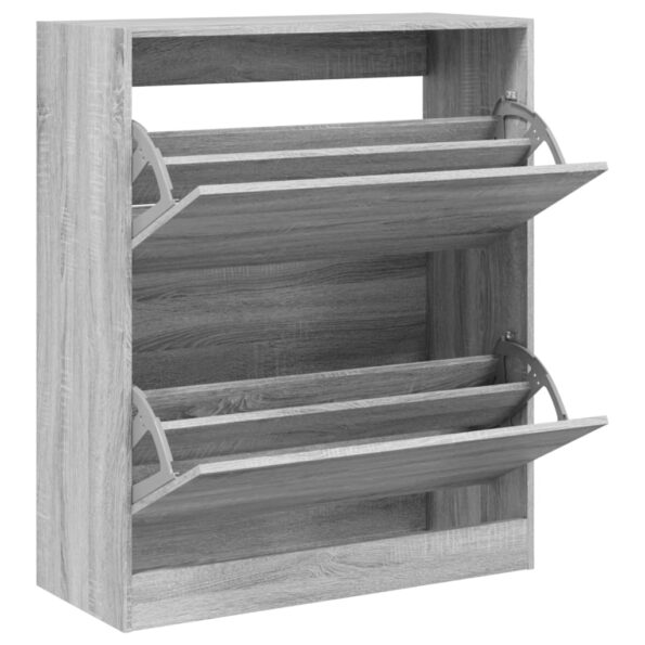vidaXL Botník sivý sonoma 80x34x96,5 cm kompozitné drevo – Obrázok 2