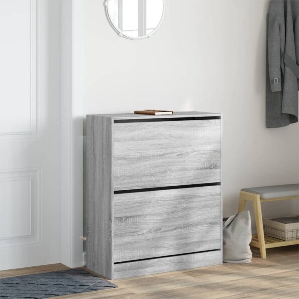 vidaXL Botník sivý sonoma 80x34x96,5 cm kompozitné drevo – Obrázok 3