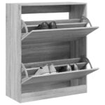 vidaXL Botník sivý sonoma 80x34x96,5 cm kompozitné drevo