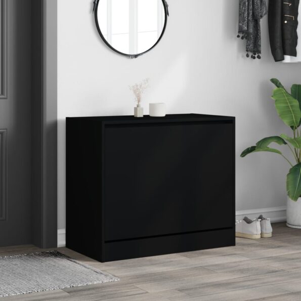vidaXL Botník čierny 80x42x69 cm kompozitné drevo – Obrázok 3
