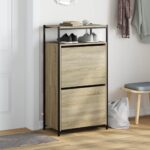 vidaXL Botník dub sonoma 60x34x112 cm kompozitné drevo – Obrázok 3