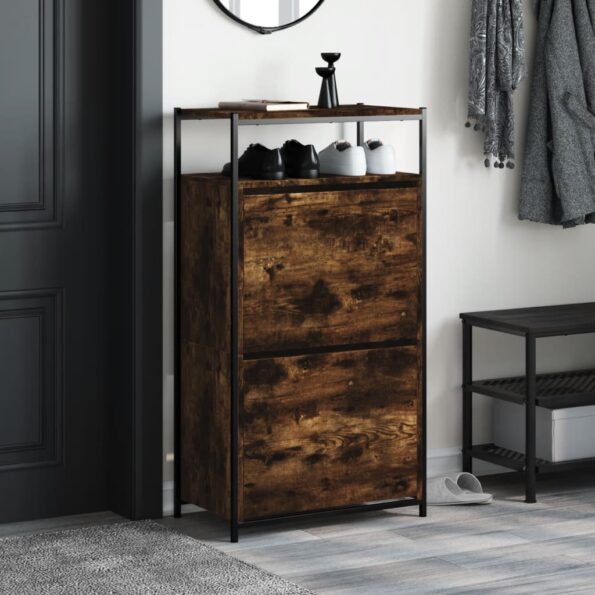 vidaXL Botník dymový dub 60x34x112 cm kompozitné drevo – Obrázok 3