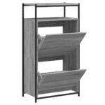 vidaXL Botník sivý dub sonoma 60x34x112 cm kompozitné drevo – Obrázok 2