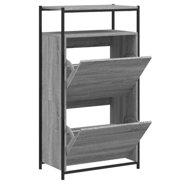 vidaXL Botník sivý dub sonoma 60x34x112 cm kompozitné drevo – Obrázok 2