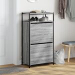 vidaXL Botník sivý dub sonoma 60x34x112 cm kompozitné drevo – Obrázok 3