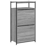 vidaXL Botník sivý dub sonoma 60x34x112 cm kompozitné drevo – Obrázok 4