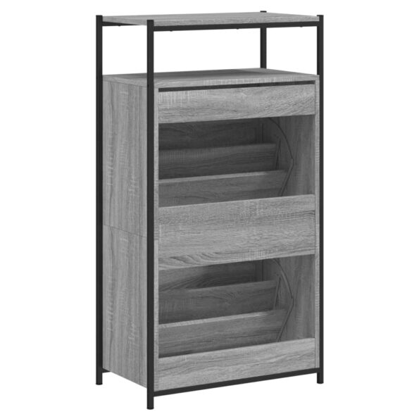 vidaXL Botník sivý dub sonoma 60x34x112 cm kompozitné drevo – Obrázok 7