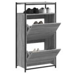 vidaXL Botník sivý dub sonoma 60x34x112 cm kompozitné drevo