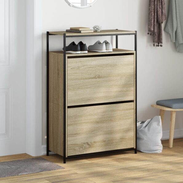 vidaXL Botník dub sonoma 75x34x112 cm kompozitné drevo – Obrázok 3