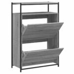 vidaXL Botník sivý dub sonoma 75x34x112 cm kompozitné drevo – Obrázok 2