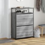 vidaXL Botník sivý dub sonoma 75x34x112 cm kompozitné drevo – Obrázok 3