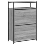 vidaXL Botník sivý dub sonoma 75x34x112 cm kompozitné drevo – Obrázok 4