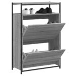 vidaXL Botník sivý dub sonoma 75x34x112 cm kompozitné drevo