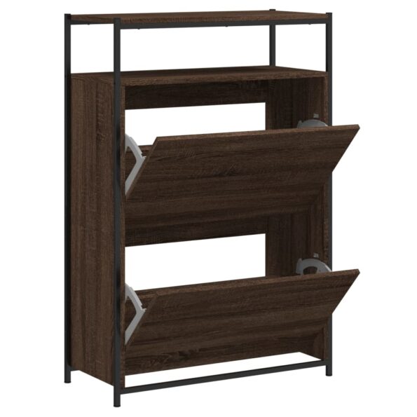 vidaXL Botník hnedý dub 75x34x112 cm kompozitné drevo – Obrázok 2