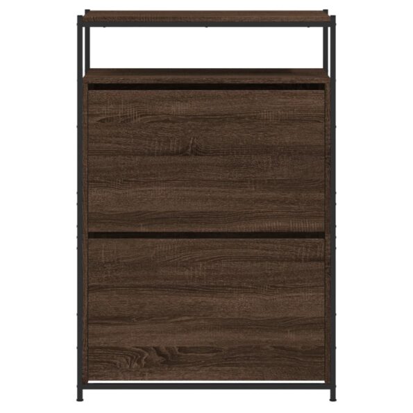 vidaXL Botník hnedý dub 75x34x112 cm kompozitné drevo – Obrázok 5
