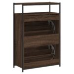 vidaXL Botník hnedý dub 75x34x112 cm kompozitné drevo – Obrázok 7