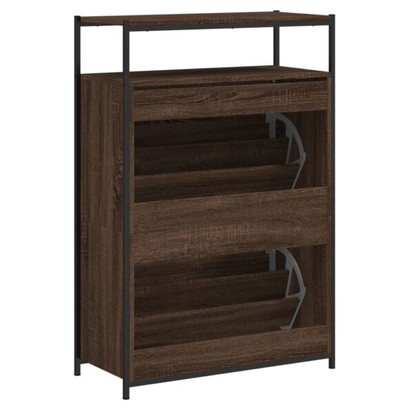vidaXL Botník hnedý dub 75x34x112 cm kompozitné drevo – Obrázok 7