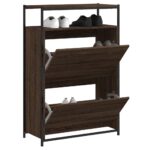 vidaXL Botník hnedý dub 75x34x112 cm kompozitné drevo