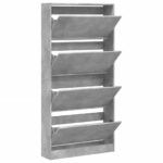 vidaXL Botník so 4 výklopnými zásuvkami betónový sivý 80x21x163,5 cm – Obrázok 5