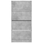 vidaXL Botník so 4 výklopnými zásuvkami betónový sivý 80x21x163,5 cm – Obrázok 6