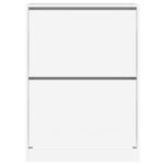 vidaXL Botník s 2 výklopnými zásuvkami biely 80x42x108 cm – Obrázok 6
