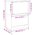 vidaXL Botník s 2 výklopnými zásuvkami biely 80x42x108 cm – Obrázok 10